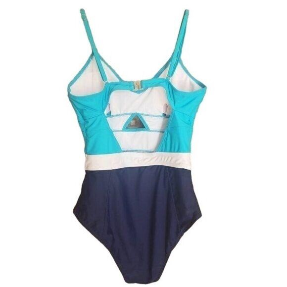 Women's Swimsuit One Piece Small Teal Swimwear Bathing Suit - Picture 7 of 8